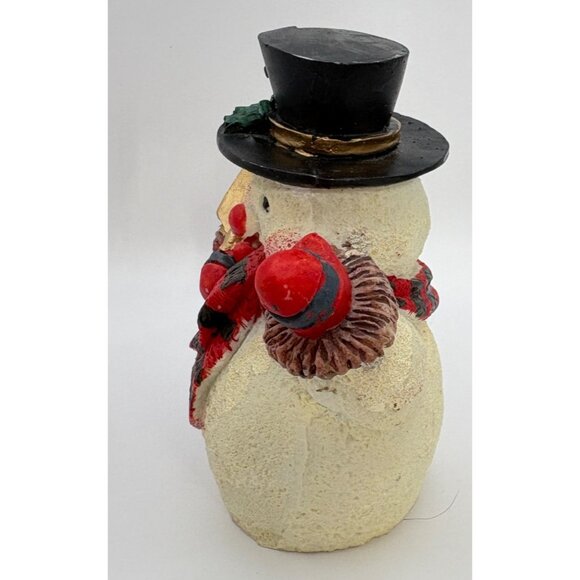 Vintage Snowman Christmas Figurine With Top Hat Striped Scarf and Shovel - Picture 5 of 8